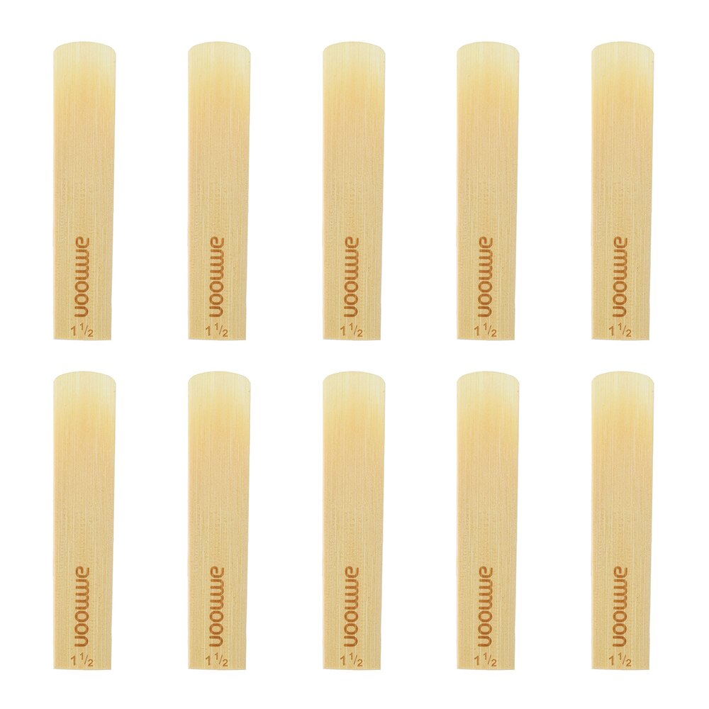 Ammoon 10-Pack Stukken Sterkte 1.5 / 3.0 Bamboe Rieten Bb Tenor Saxofoon Klarinet Sax Accessoires: Strength 1.5