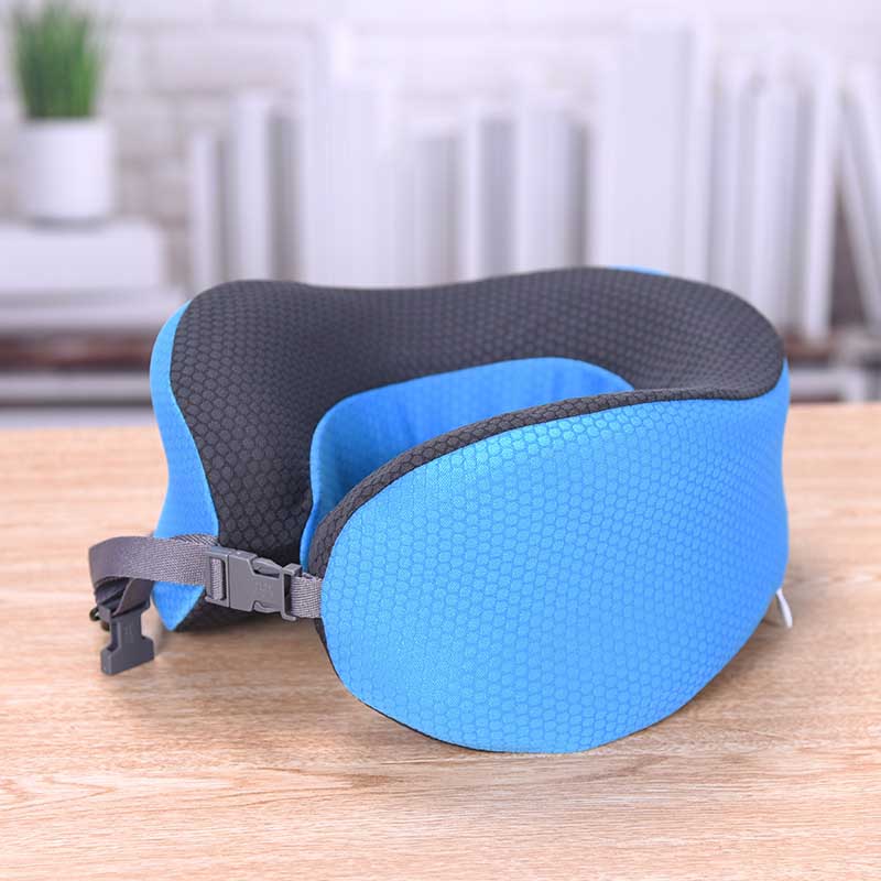 Appui-tête pliable coussin de voyage | Appui-tête pour avion bureau: blue