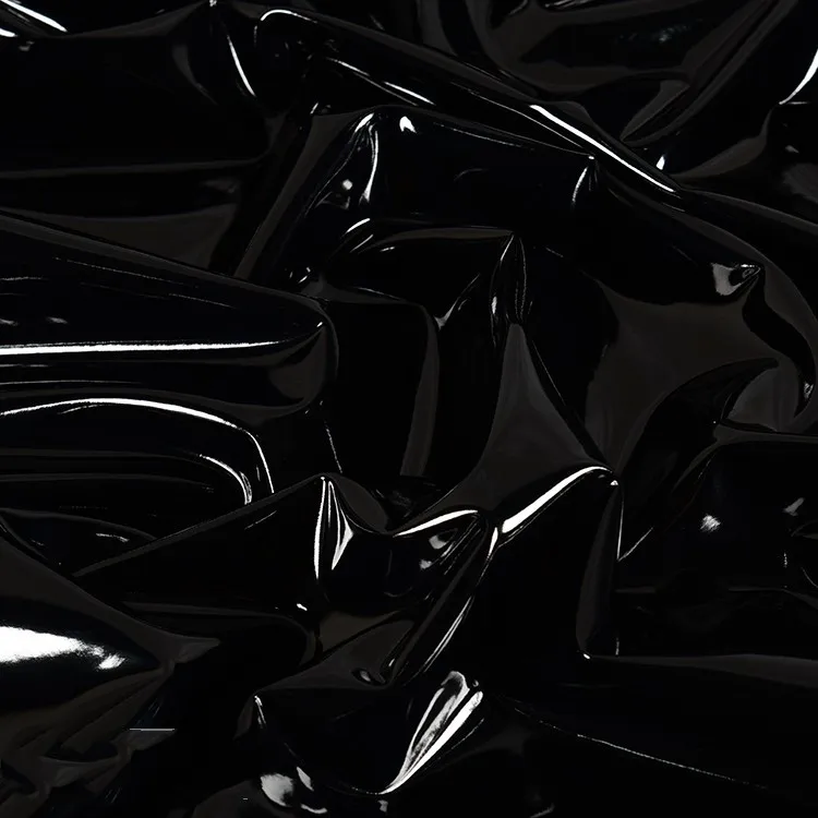 Shiny Glossy Soft Vinyl Patent Leather Fabric Elastic PVC Fabric Material for Dress Upholstery 140CM Wide Sold By Meter