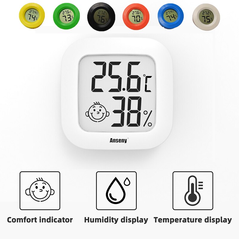 Mini LCD Digital Thermometer Hygrometer Indoor Room Electronic Temperature Humidity Meter Sensor Gauge Weather Station For Home