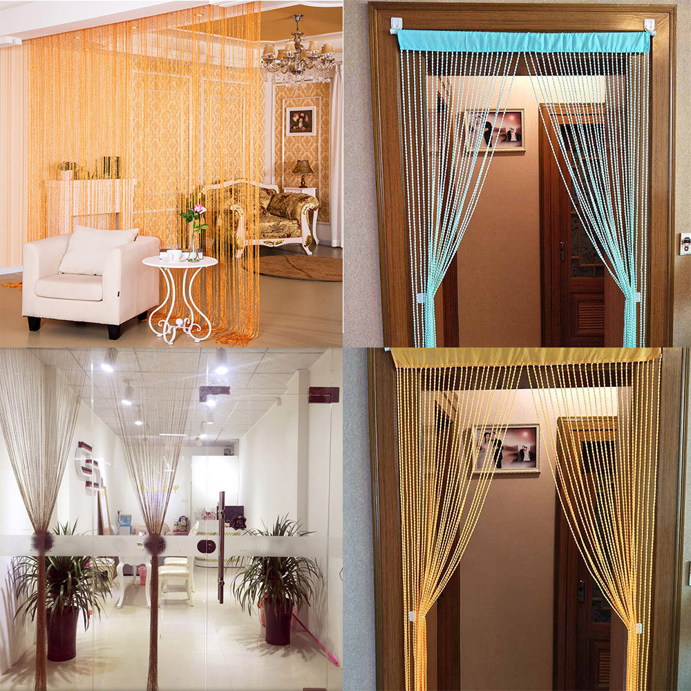 Straight curtain String Curtains Patio Net Fringe for Door Fly Screen Windows Divider Cut To Size