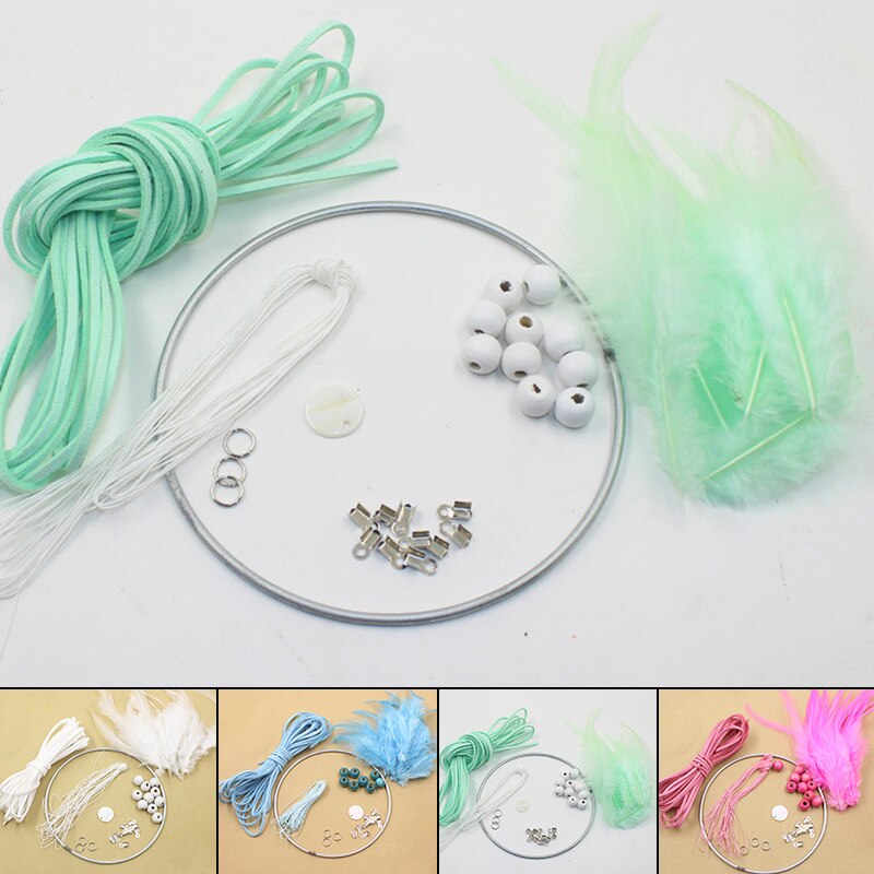 Kit de accesorios de atrapasueños DIY, decoración colgante de pared para el hogar para niños, artesanal