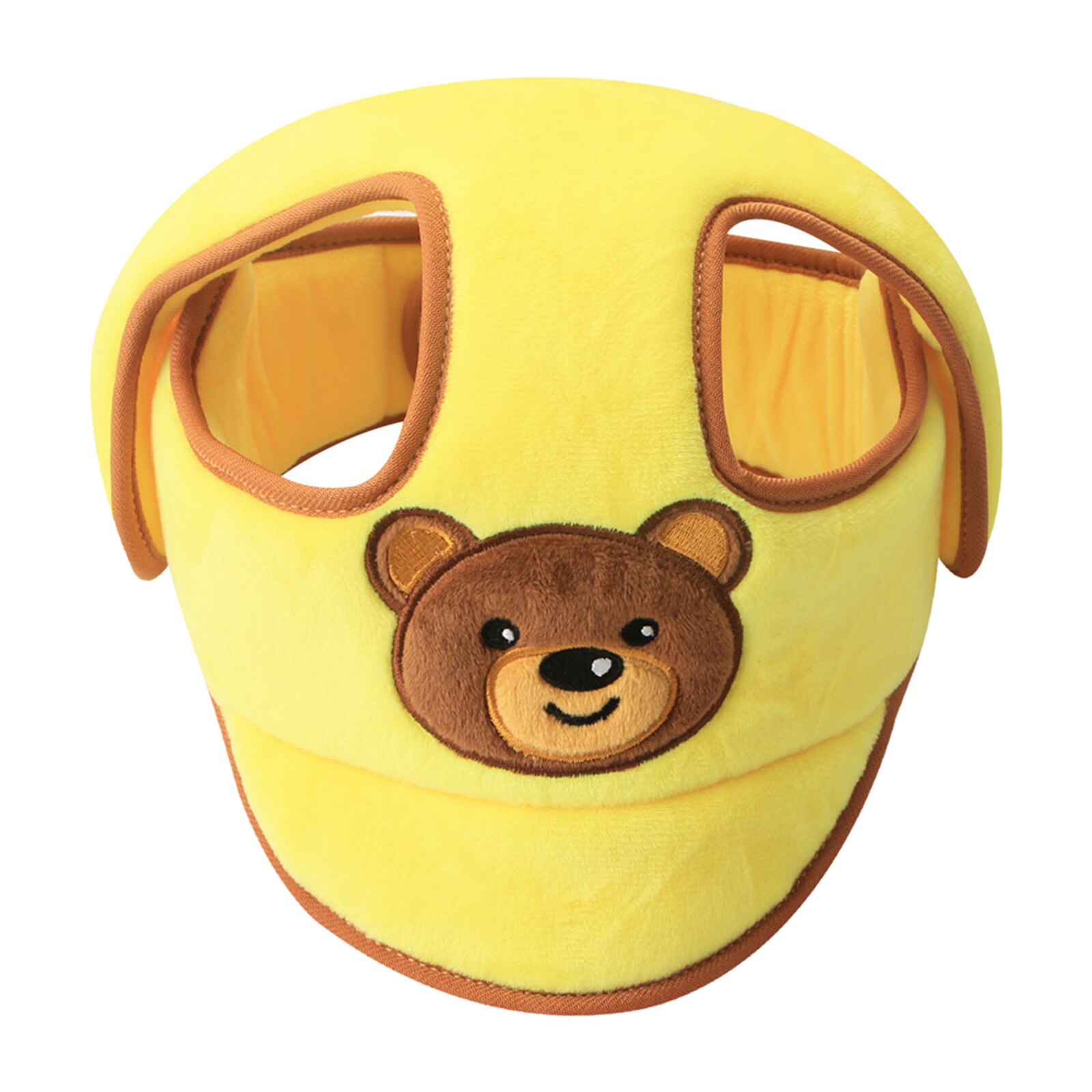 Baby Infant Toddler Cartoon Animal Pattern No Bumps Safety Helmet Head Cushion Bumper Bonnet: Yellow