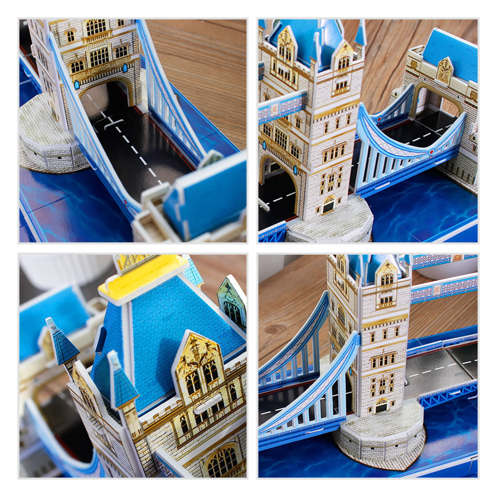 CubicFun 3D Puzzles UK Tower Bridge London Architecture Building Model Kits Landmark Jigsaw Papercraft for Adults Kids