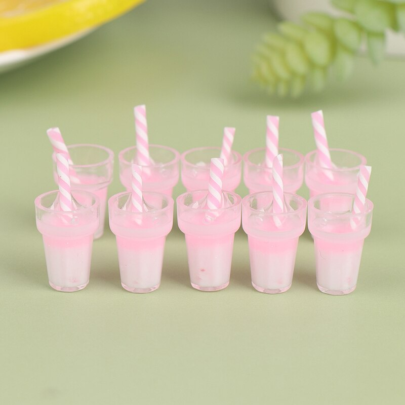 10Pcs 1:12 Poppenhuis Mini Drinken Beker Melk Thee Sap Drink Cup Pop Keuken Speelgoed: PK