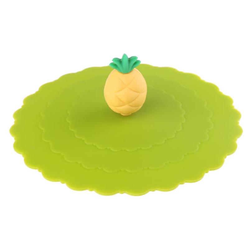 Te kop låg anti-støv låg silikone anti-støv skål låg kop forseglinger glas krus kasket drikkevare tilbehør: Ananas