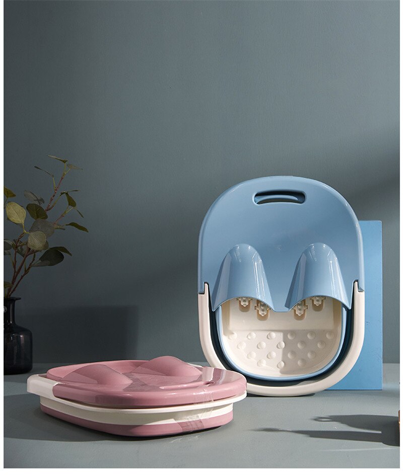 Wonderlife Foot Wash Tub with Lid Sauna Soaking Foaming Massage Bucket Pedicure Foot Bath Basin Portable Foldable Footbath