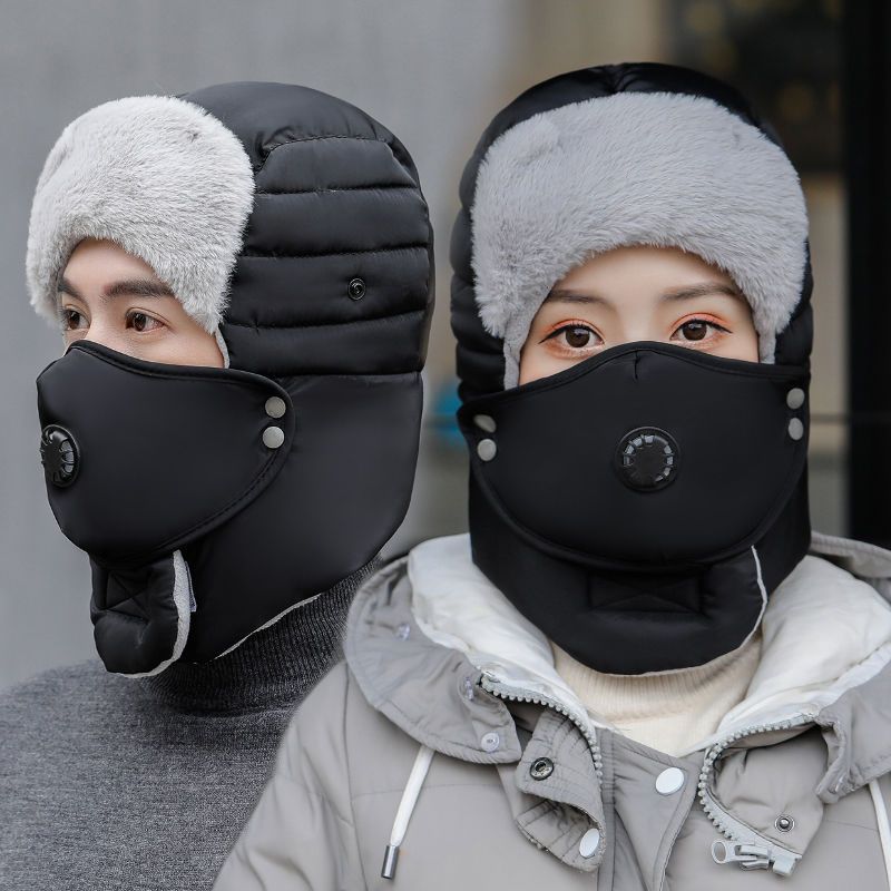 Fleece Hat Women Thickened Warm Ear Protection Cotton Hat Men's Fall/winter Outdoor Cycling Windproof Cold Hat