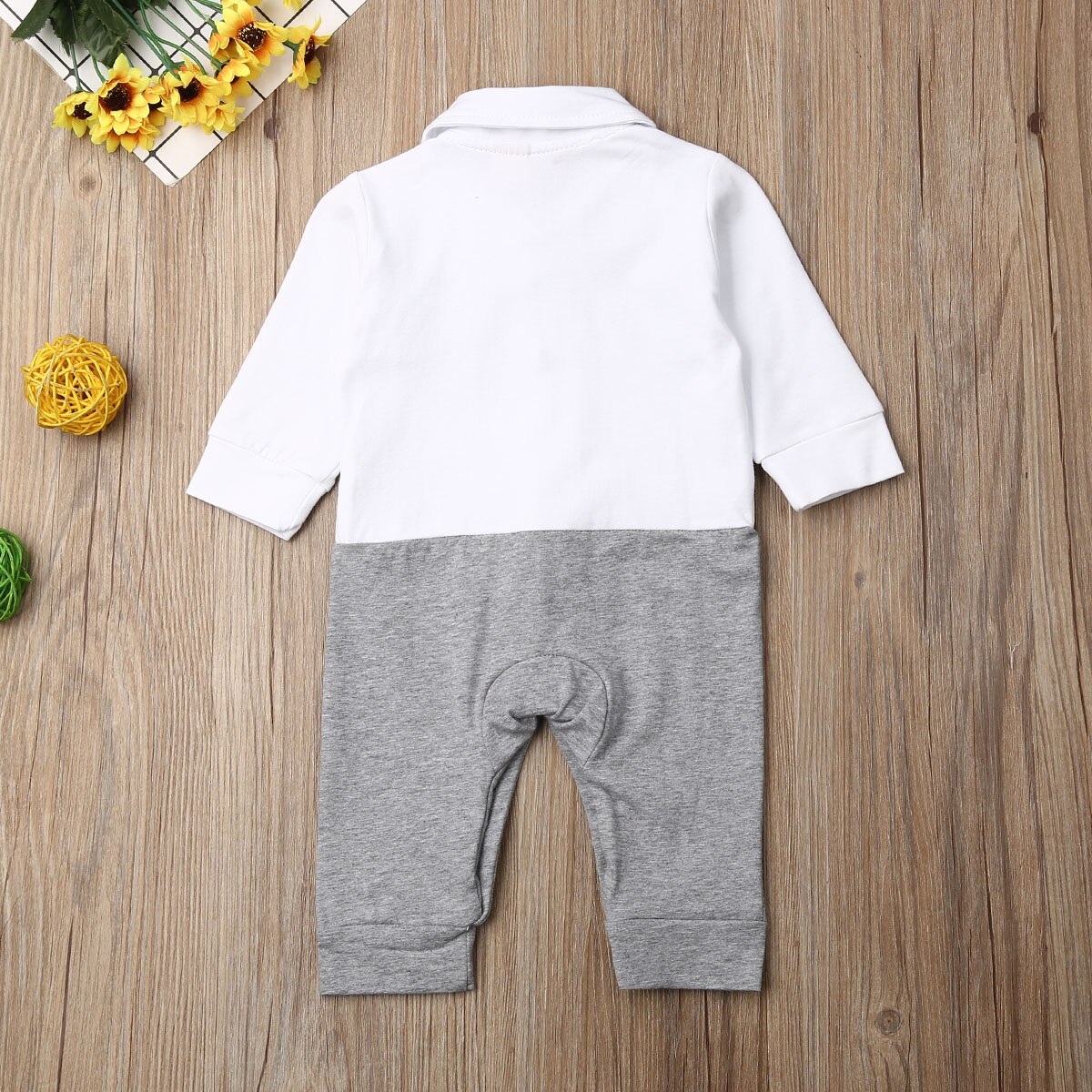 0-24M Pasgeboren Baby Jongen Lange Mouw Strikje Gentleman Romper Jumpsuit Speelpakje Outfits Babykleertjes