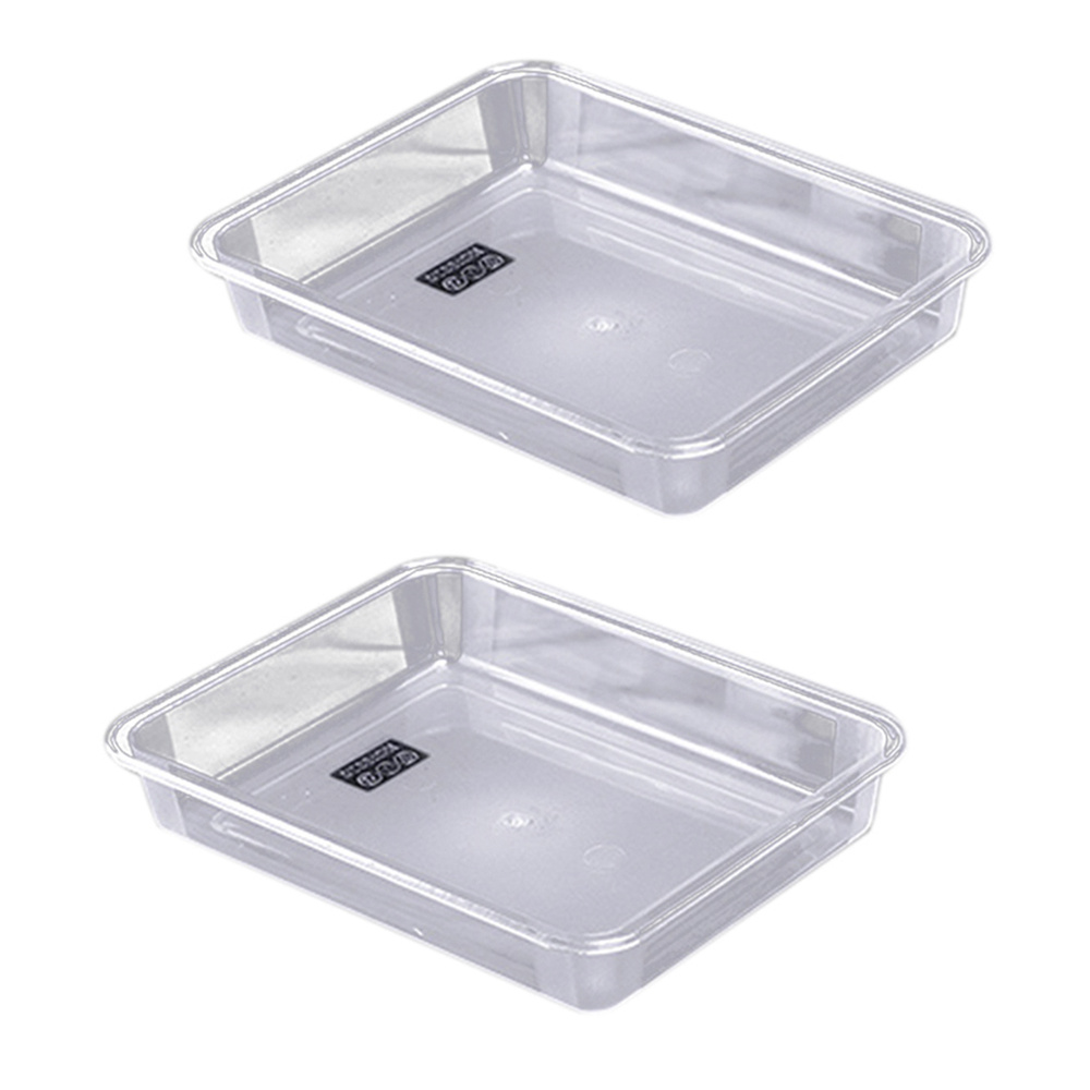 Trays Acrylic Transparent Rectangular Heavyweight Serving Party Platter Food Tray: As Shown(Sx2)