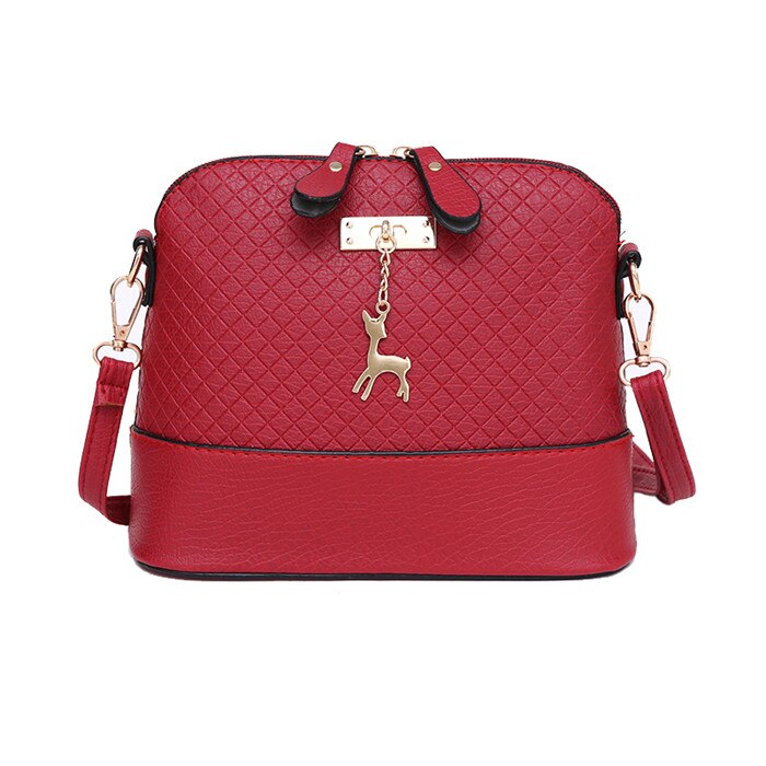 Women Messenger Bags Mini Bag With Deer Toy Shell Shape Bag Women Shoulder Bags handbag: Red