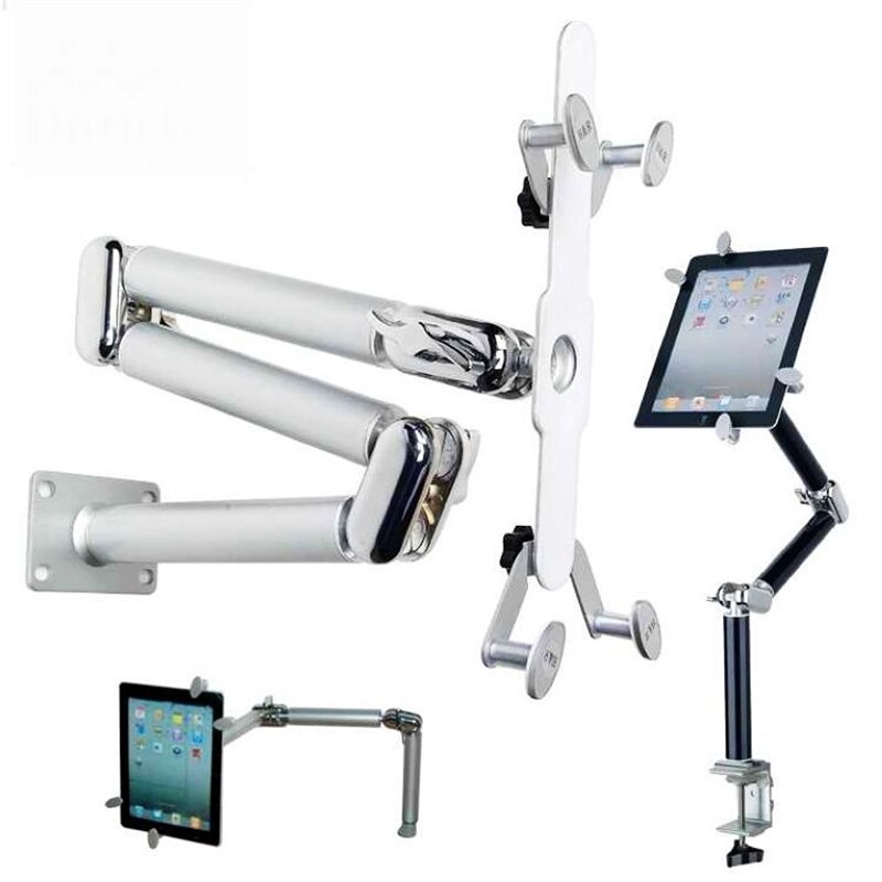 Tablet Holder Clamp Table Foldable Multifunction Car Stand Aluminum 360 Rotation Wall Mount Bed Bracket for iPad Air Mini 7-11''
