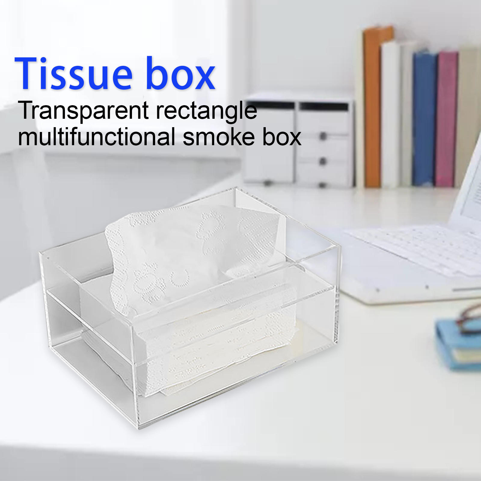 Facial Tissue Dispenser Box Portable Rectangle Storage Modern Accessories Acrylic Tissue Box Toilet Paper Box for Bathroom Home