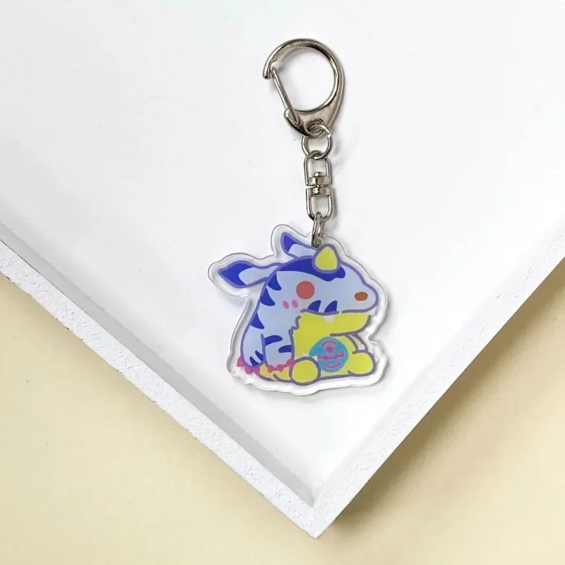 Digimon Agumon Gabumon animación periférica llavero acrílico estudiante bolso escolar accesorios lindo pareja colgante al por mayor