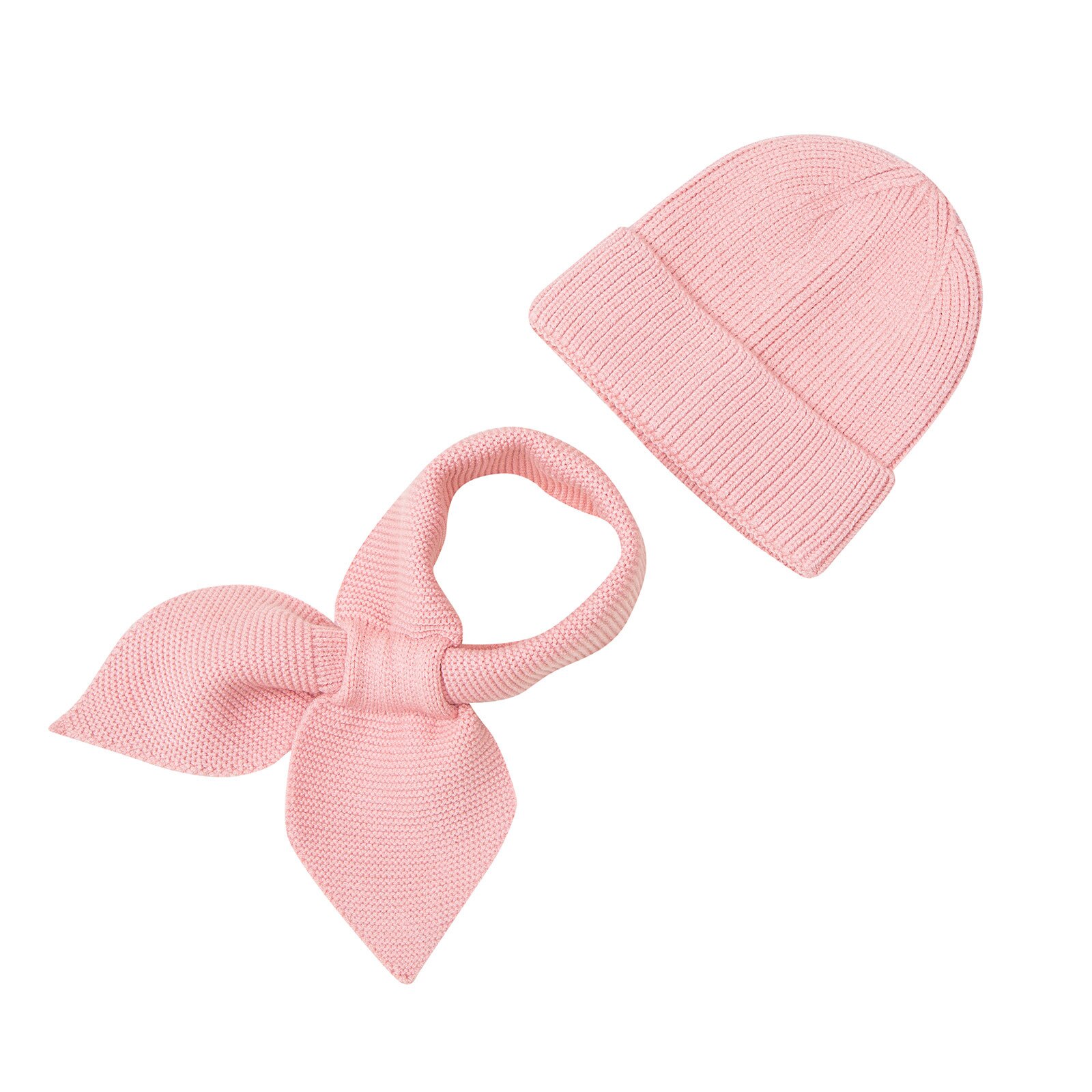 Muqgew Kinderen Muts Sjaal Pak Herfst Winter Knitteed Kids Muts Sjaal Set Katoen Meisjes En Jongens Hoeden Hals Kinderen sjaal: Pink