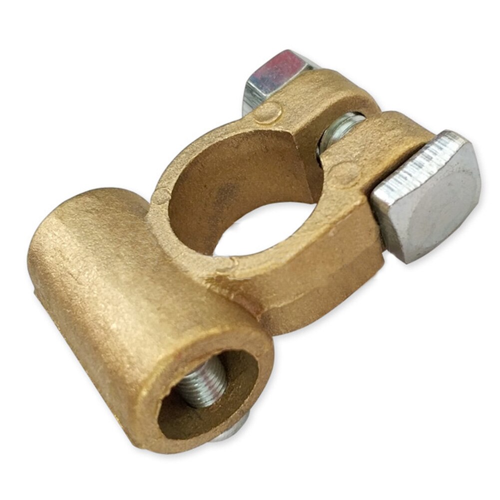 2 uds. Tornillo de Metal Auto terminales de batería de coche abrazaderas negativas universales positivas conexión de Cable Chapado en latón