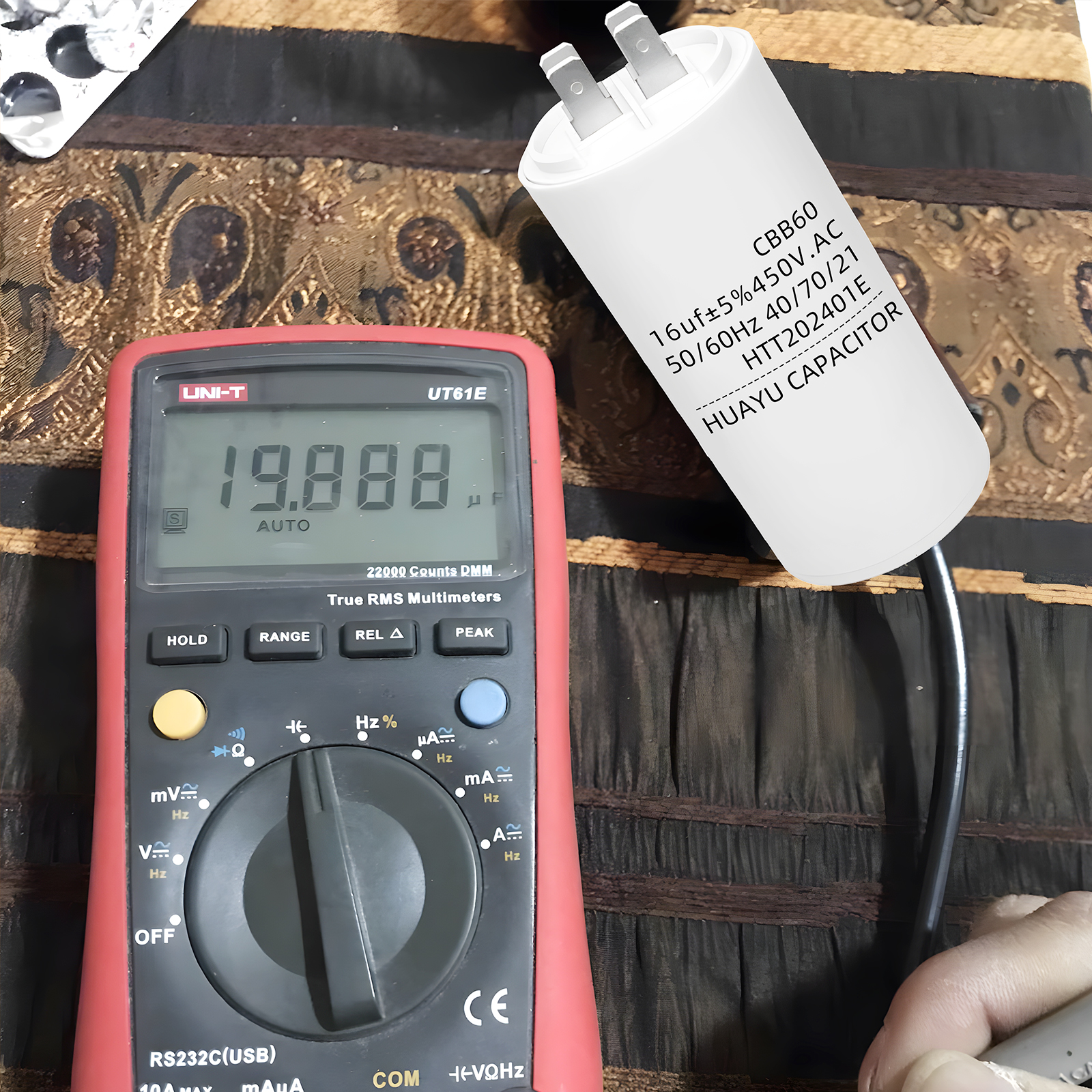 CBB60 Kondensator 450VAC Doppeleinsatz 50/60hz Elektrischer Ersatz-Startlaufkondensator für Luftkompressor-Wasserpumpenmotor