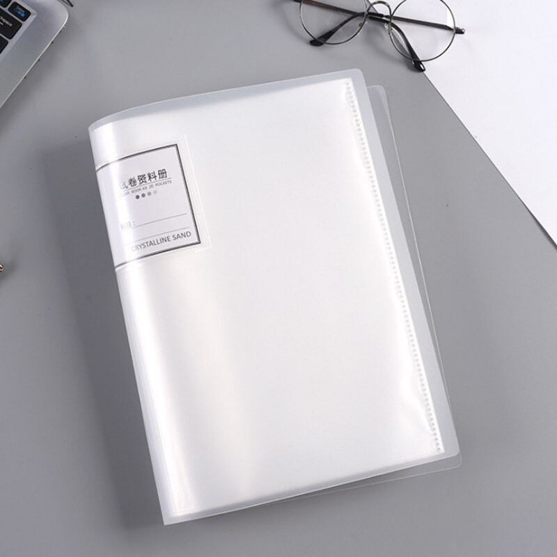 1PC A3 large bookle folder 40 Pages transparent Insert folder Document Storage Bag File for Bank Campus Office Workplace Family