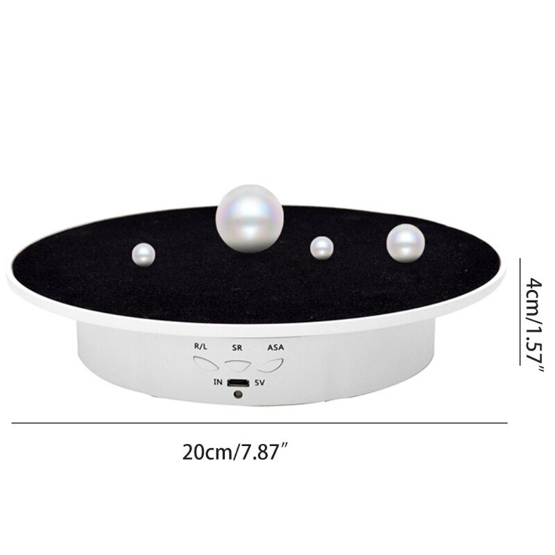 3 vitesses 20cm Intelligent électrique rotatif présentoir miroir platine porte-bijoux batterie/USB puissance