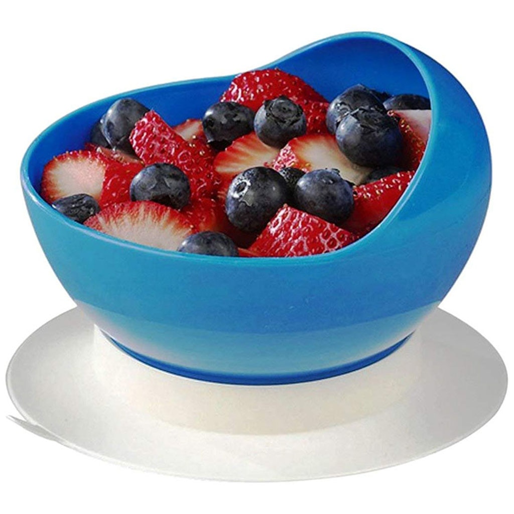 Anti-slip Bowl 12.5 cm Feeding Bowl Plate With Suction Cup Base for Kids Elderly Patient Spill Proof
