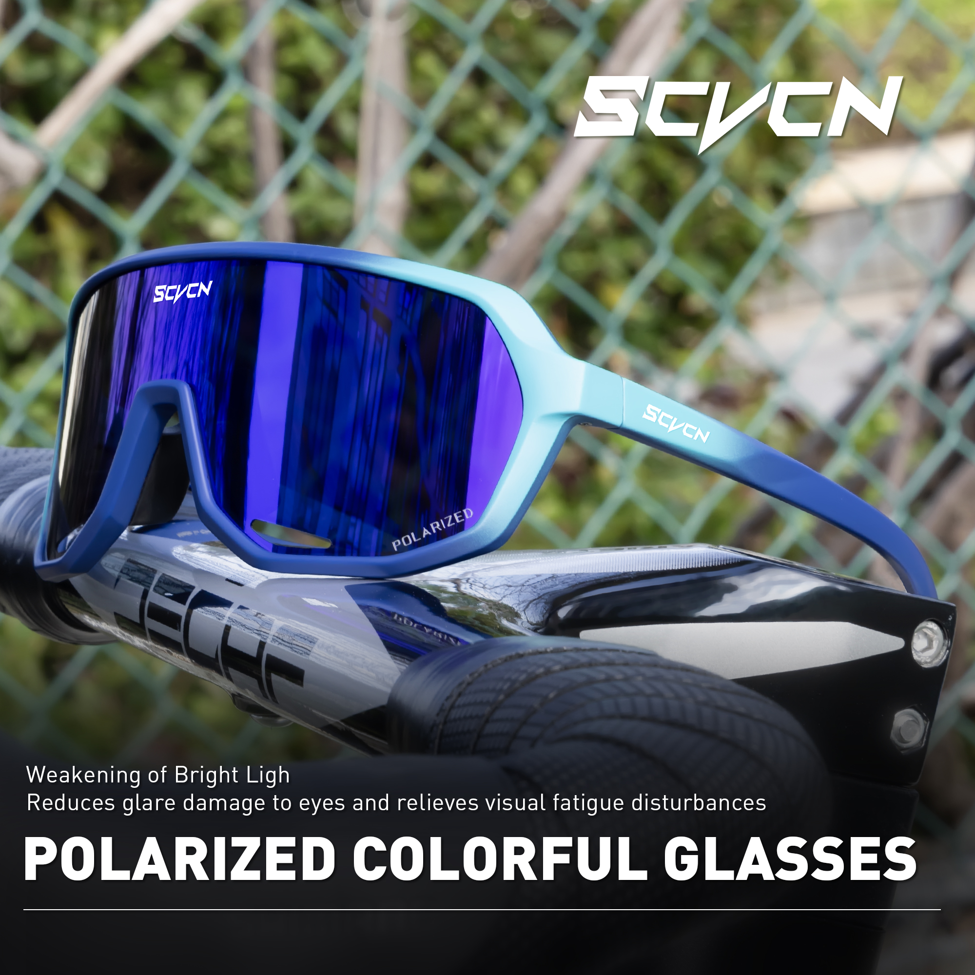 SCVCN Polarized Sunglasses for Driving Cycling Glasses Bicycle Mountain Bike Men Women UV400 Casual Glasses: Silver