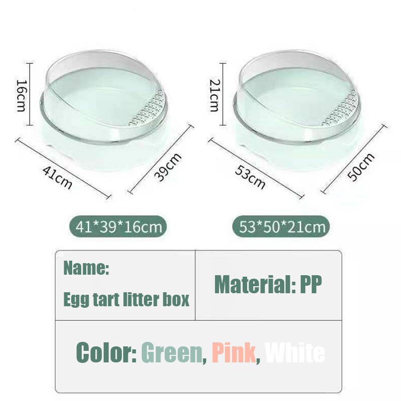 Semi-cerrado para desechos de gatos caja de baño redondo gato bandeja de arena grande pequeño Anti-splash desodorante arena gran tarta de huevo 3 Color