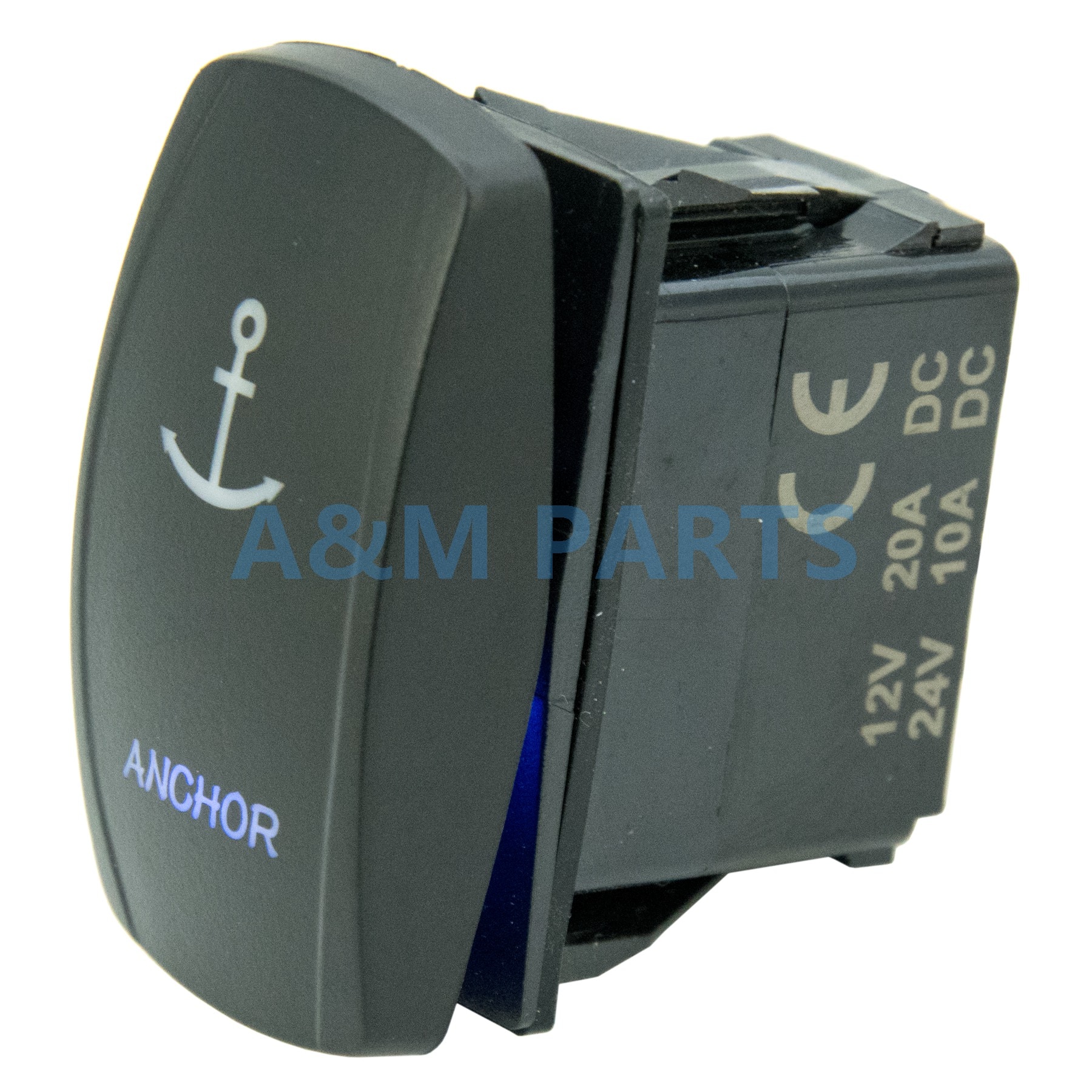 ANCHOR Rocker Switch LED Carling ARB Etched Boat Marine 7Pin (ON)-OFF-(ON) DPDT