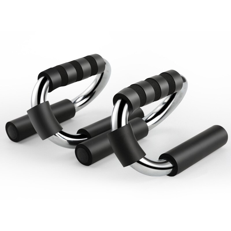 S-type push-up bracket steel exercise abdominal muscles men and women fitness suit non-slip push-up board: black