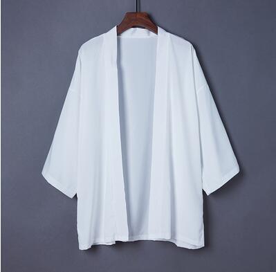 Spring Summer Plain Color Coat Japanese Kimono Cardigan Kimono Haori For Woman Man Loose Thin Outer Garment: B