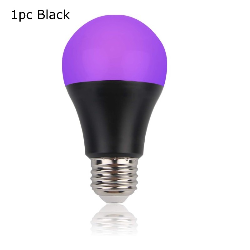 Zwarte Gloeilampen 9W LED UV Blacklight 395-400nm voor Blacklight Glow in The Dark Body Paint Fluorescerende poster Neon Glow Lamp: Default Title
