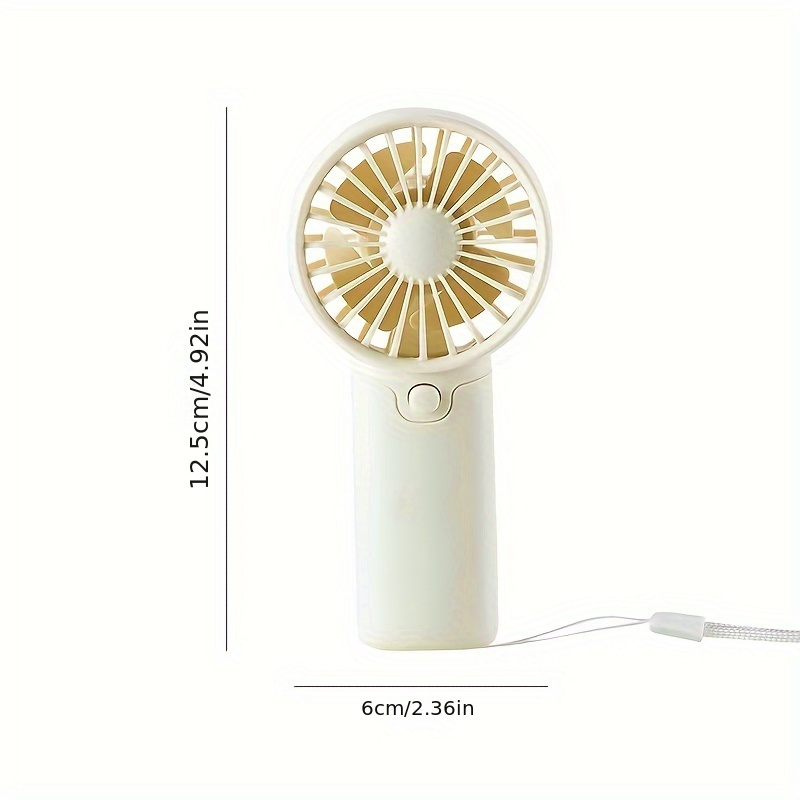 Mini ventilador portátil, ventilador de mano ligero, ventilador de refrigeración con pilas AA para oficina, viajes al aire libre, Camping: BLANCO