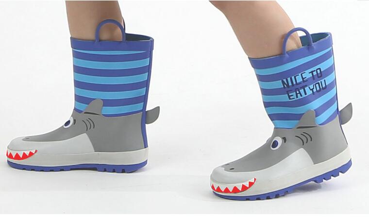 Mode kinderen Regen Laarzen Shark Patroon Regen Buizen 3D Driedimensionale Dier Vorm Waterdichte Schoenen Voor Jongens Meisjes