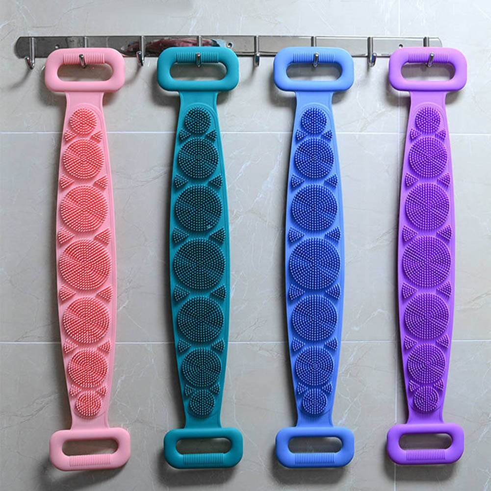 Double-Side Siliconen Bad Borstel Wassen Scrub Body Massage Douche Scrubber
