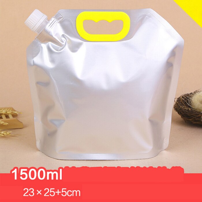 Stående pip vätskepåse återanvändbar tålig aluminiumfoliepåse öljuice dryckespåse förseglad förpackningspåse portabel 20 st/lot: 1500ml