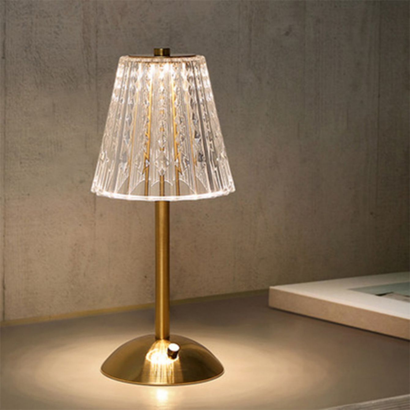 Tischlampe Schlafzimmer, Nachttischlampe Licht Luxus Diamant Kristall Lampe hoch-Ende-Atmosphäbetreffend Lampe Ladung berühren kleine Nachtlampe