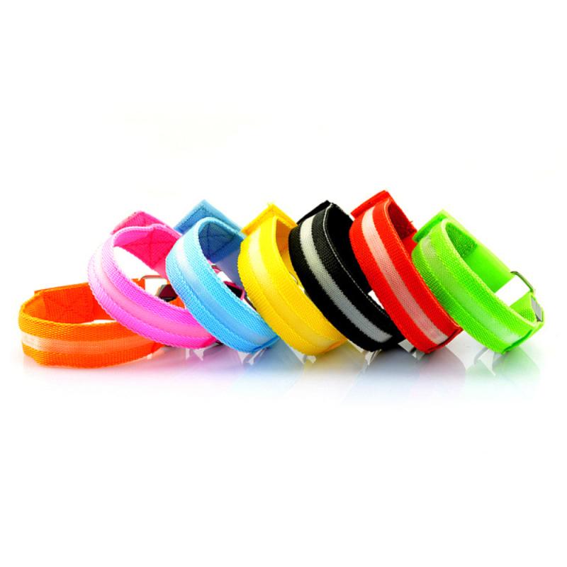 Outdoor Flashing Arm Band Warning Light Safety LED Reflective Belt Wristband Night Jogging Biking Cycling Running Arm Belt: random color