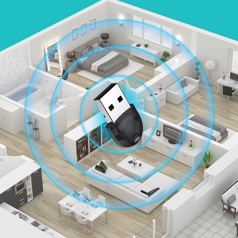 USB Dongle Bluetooth 5.0 20M Mouse Keyboard Receiver PC Laptop Audio Receiver