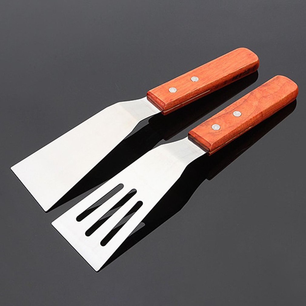 Waka Flat BBQ Shovel Cooking Tools Stainless Steel Barbecue Tongs Fried Bread Meat Shovel/ Leaking Shovel