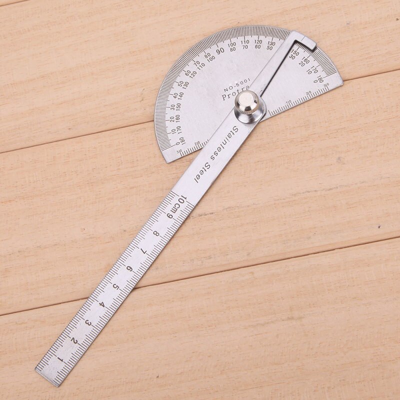 Stainless Steel Round Head 180 degree Protractor Angle Finder Rotary Measuring Ruler Machinist Tool Craftsman Digital Ruler