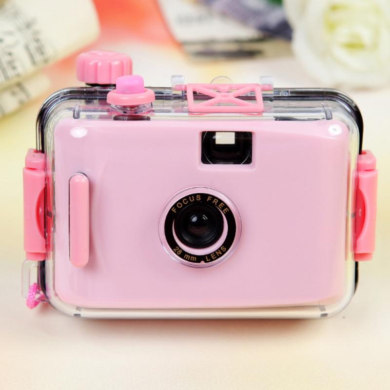 LOMO Waterproof Camera Underwater With A Depth Of 1-2 Meters Shockproof Children's Cute Camera Non-disposable Shooting Equipment: pink