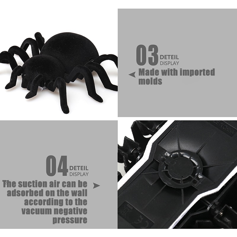 Electric Remote Control Car Spider Wall Creeping Toy Scary Prank Halloween Toys YH-17