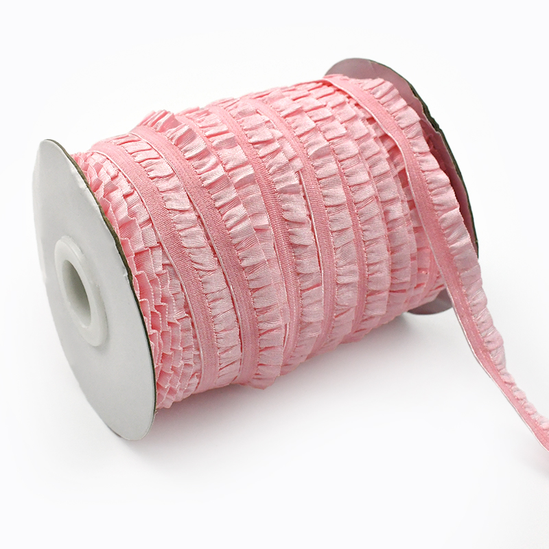 5/10/20M 10mm Meetee Ruffled Elastic Band for Sewing Pleated Stretch Lace Trim Rubber Ribbon Hairband Elasticity Tape Accessory