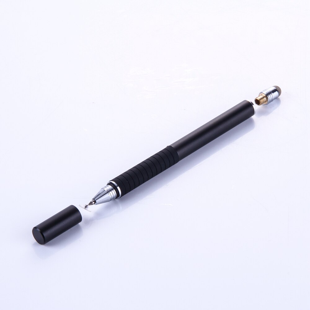 Uniwersalny długopis Stylus 2 w 1 z włóknem szklanym Tablet pojemnościowy ekran Caneta Touch Pen do telefonów komórkowych akcesoria do długopisów inteligentnych: Black