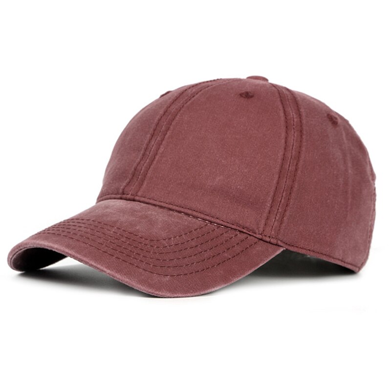 Recién Unisex gorra Vintage gorra de béisbol lavada algodón ajustable papá-sombrero: wine red