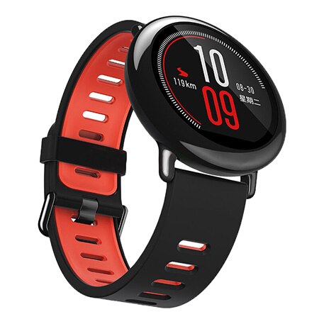 Siliconen band voor xiaomi huami amazfit pace horloge, vervangende sporthorlogeband, polsbandje: Wit zwart
