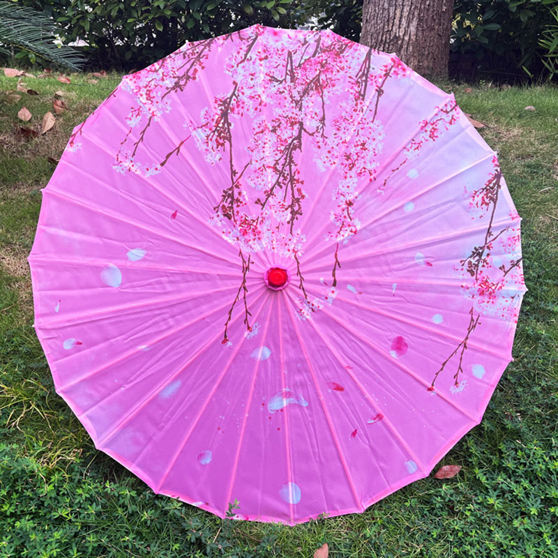 Chinese Silk Umbrella Hanfu Waterproof Oil Paper Umbrella for Wedding Photograph Prop Dance Decorative Costume Parasol: Chocolate