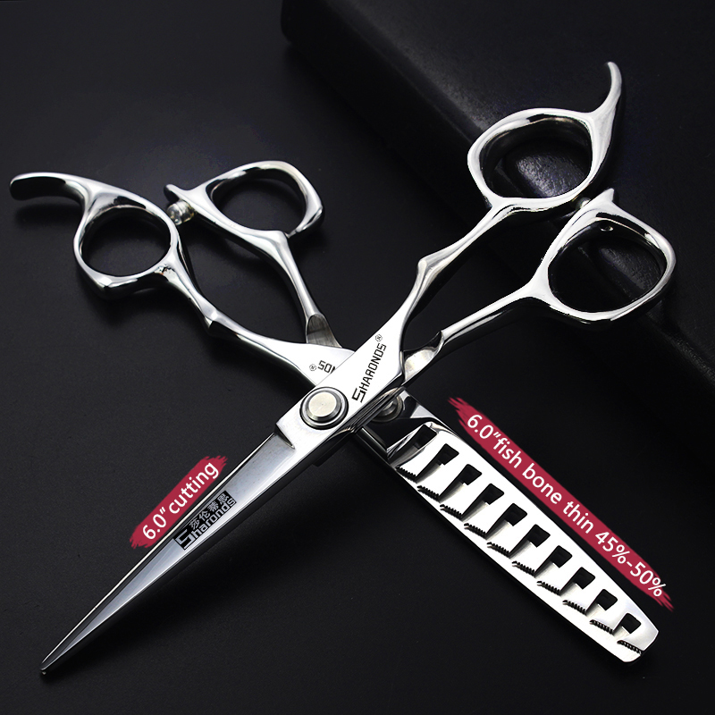 6-Inch Haarknipper, Platte Schaar, Dunne Tandenschaar, Professionele Tondeuse, Huishoudelijke Schaarset.: Clear