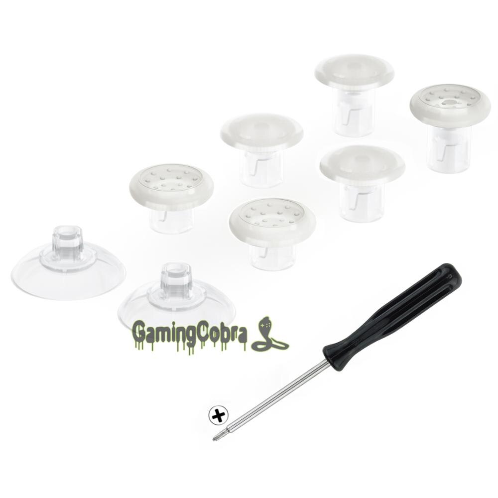 EXtremeRate Austauschbar Ergonomische Thumbsticks für NS Schalter Profi Regler mit 3 Griffe Einstellbare Joystick: transparent