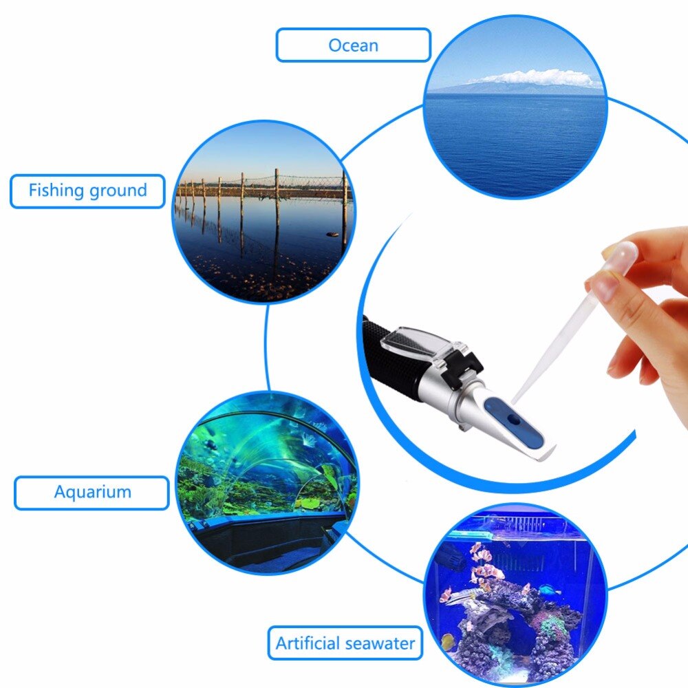 0-4% Salz Refraktometer Hand 20-40ppt (1,000-1. 030) refraktometer Salzgehalt Referenz für Aquarium Meerwasser Überwachung