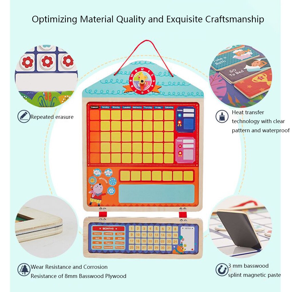Behavior Reward Chore Responsibility Chart Behavior Record Board Children Baby Educational Calendar Playboard